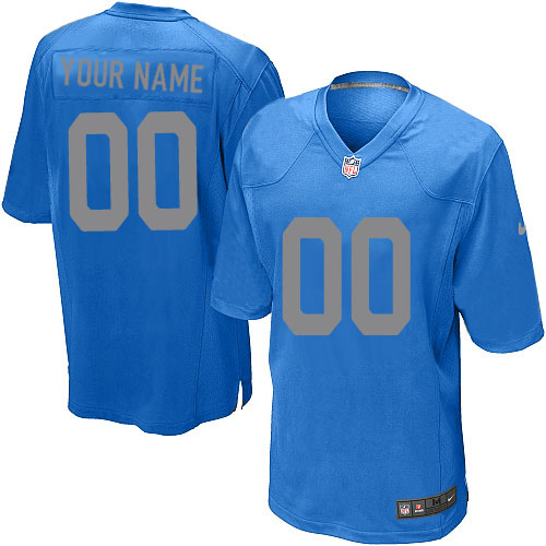 Nike Detroit Lions Customized Blue Stitched Youth NFL Jersey